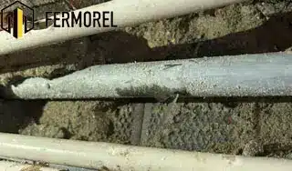 Fase de pesquisa destrutiva com reparação da canalização de água fria Conclusão de pesquisa destrutiva com reparação da canalização em tubo identificado com ruptura.